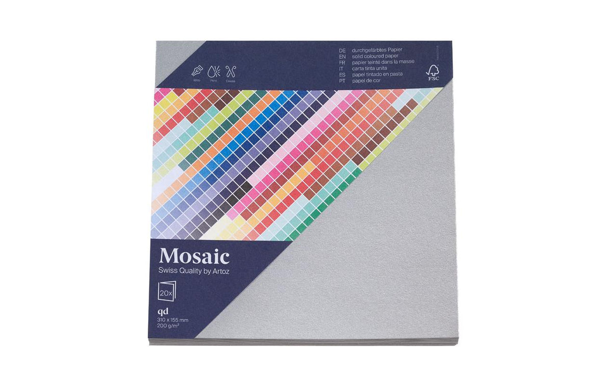 Artoz Klappkarten-Set – 310 × 155 mm, silber – 20 Stk