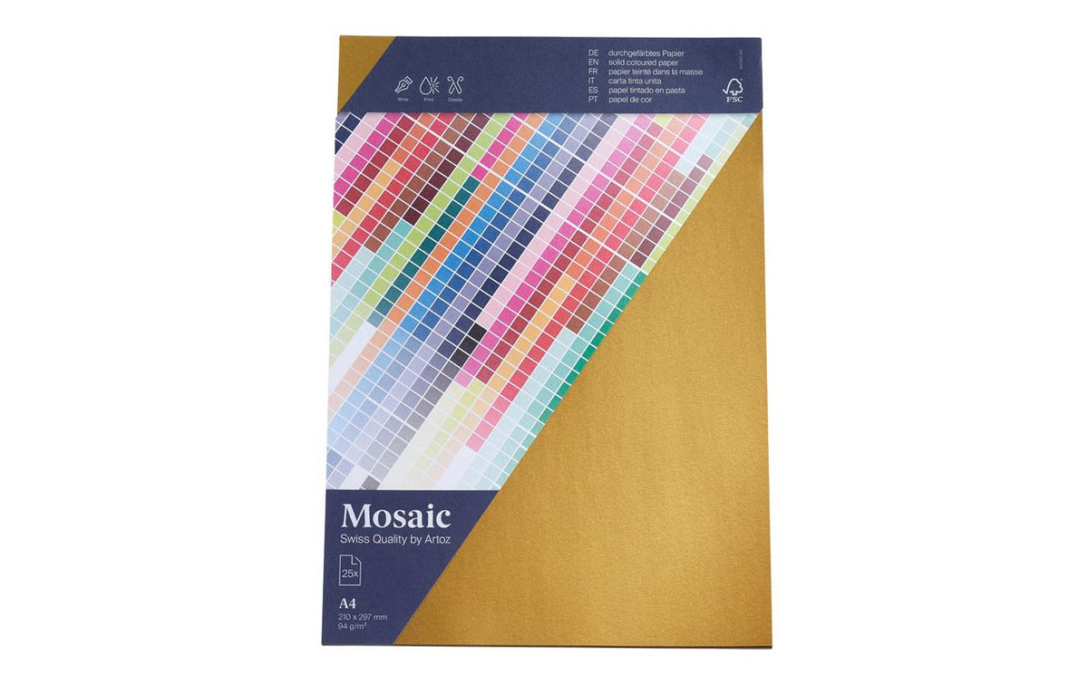 Artoz Schreib-/Motivpapier – A4 – 130 g/m² – Gold – Packung mit 25 Blatt
