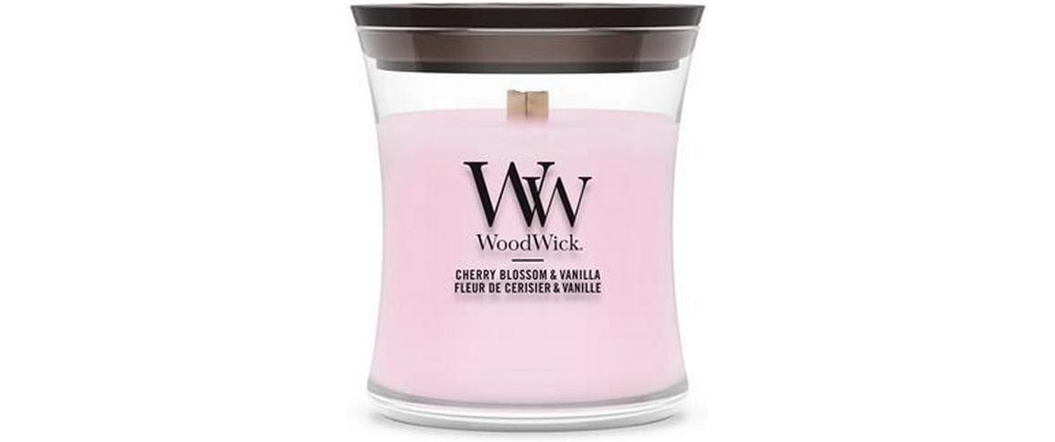 WoodWick Duftkerze – Kirschblüte & Vanille – Ø 7 × 8 cm