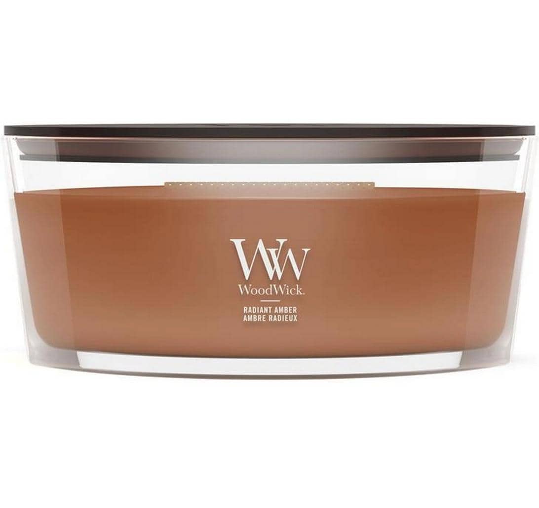 WoodWick Duftkerze – Radiant Amber – Ø 12 × 9 cm