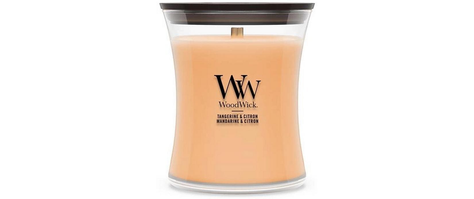 WoodWick Duftkerze – Mandarine & Zitrone – Ø 10 × 11 cm