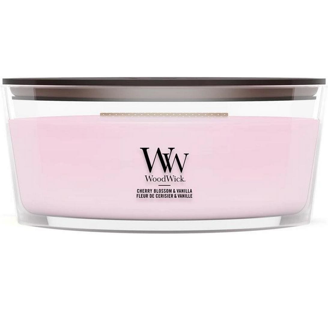WoodWick Duftkerze – Kirschblüten & Vanille – Ø 12 × 9 cm