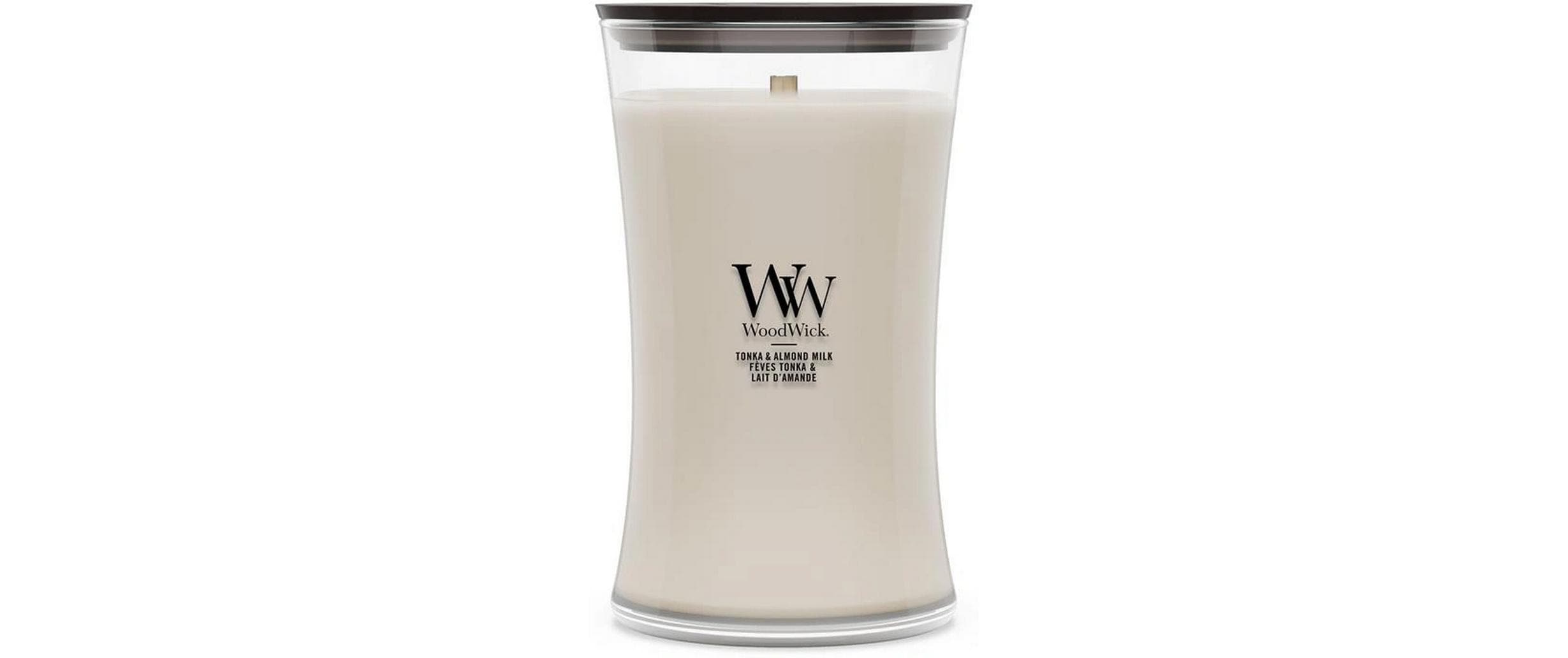 WoodWick Duftkerze – Tonka & Mandelmilch – Ø 10,2 × 17,8 cm