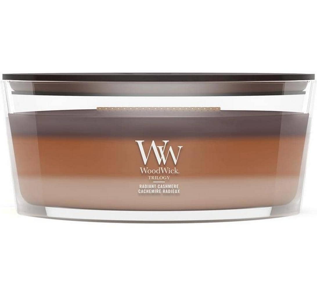 WoodWick Duftkerze – Amber, Iris, Kaschmir – Ø 19 × 9 cm