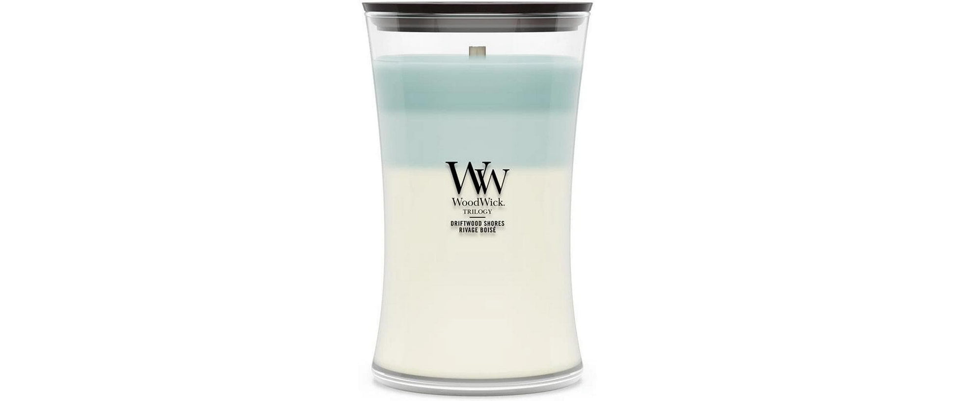 WoodWick Duftkerze – Frisch, Holzig, Meersalz – Ø 10 × 18 cm