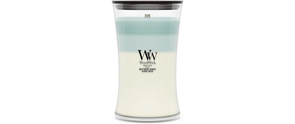 WoodWick Duftkerze – Frisch, Holzig, Meersalz – Ø 10 × 18 cm