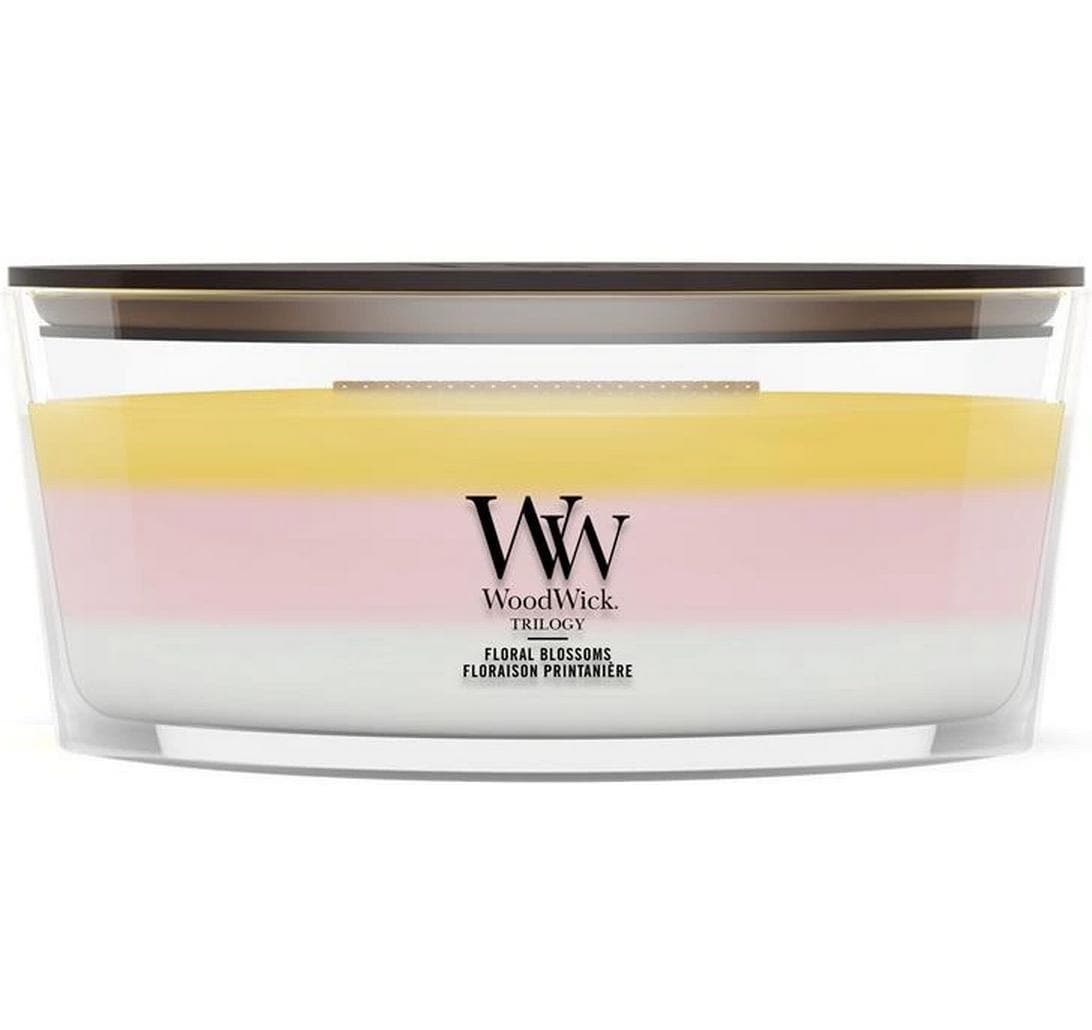 WoodWick Duftkerze – Jasmin, Orchideen, Rose, Weisser Tee – Ø 19 × 9 cm