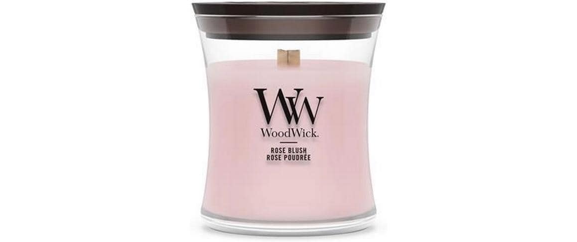 WoodWick Duftkerze – Rose Blush – Ø 7 × 8 cm