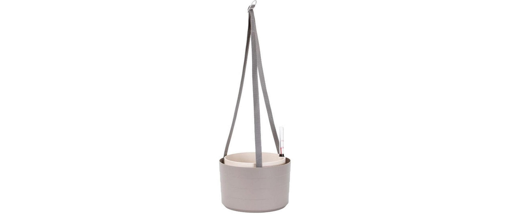 Plastia Berberis Selbstbewässernde Hängeampel – Automatische Bewässerung, Ø 26 × 17,8 cm – Kunststoff, taupe