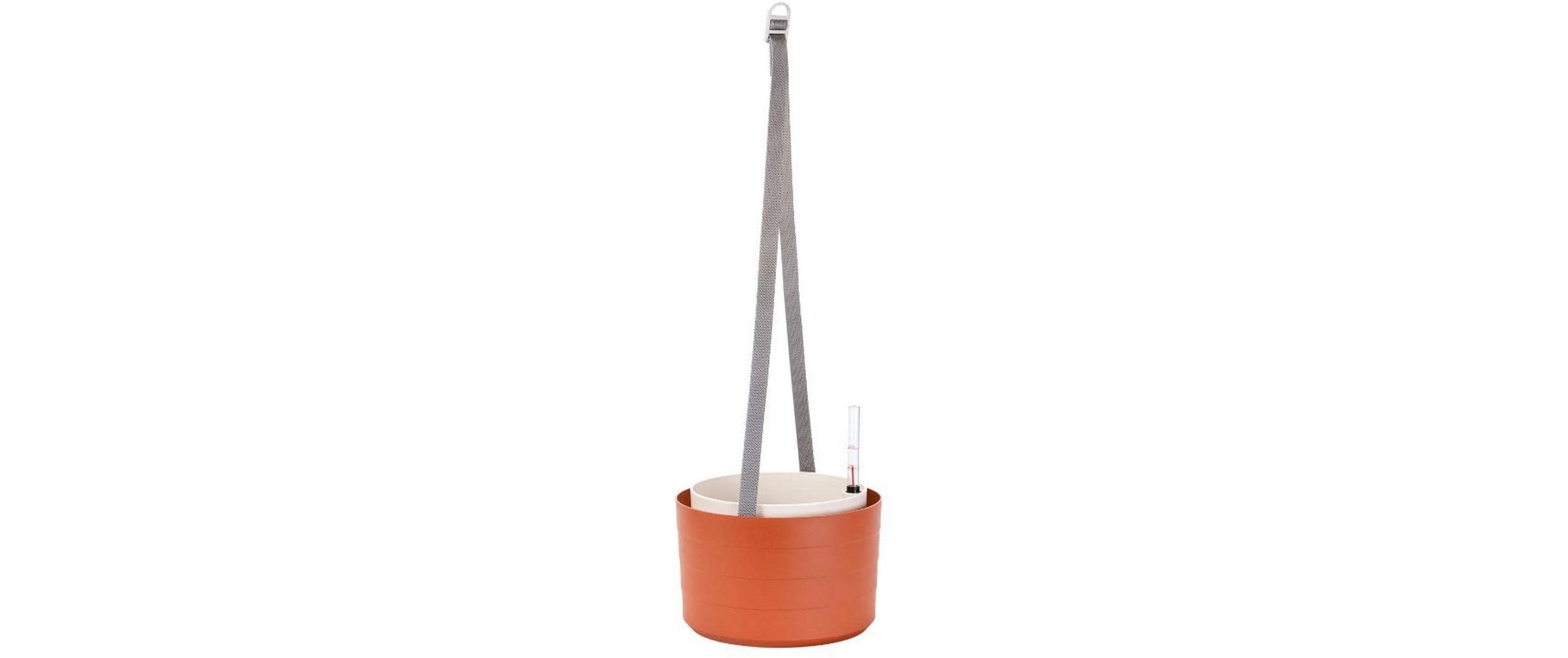 Plastia Bewässerungshängeampel – Ø 26 × 17,8 cm – Kunststoff, Braun – Automatische Bewässerung