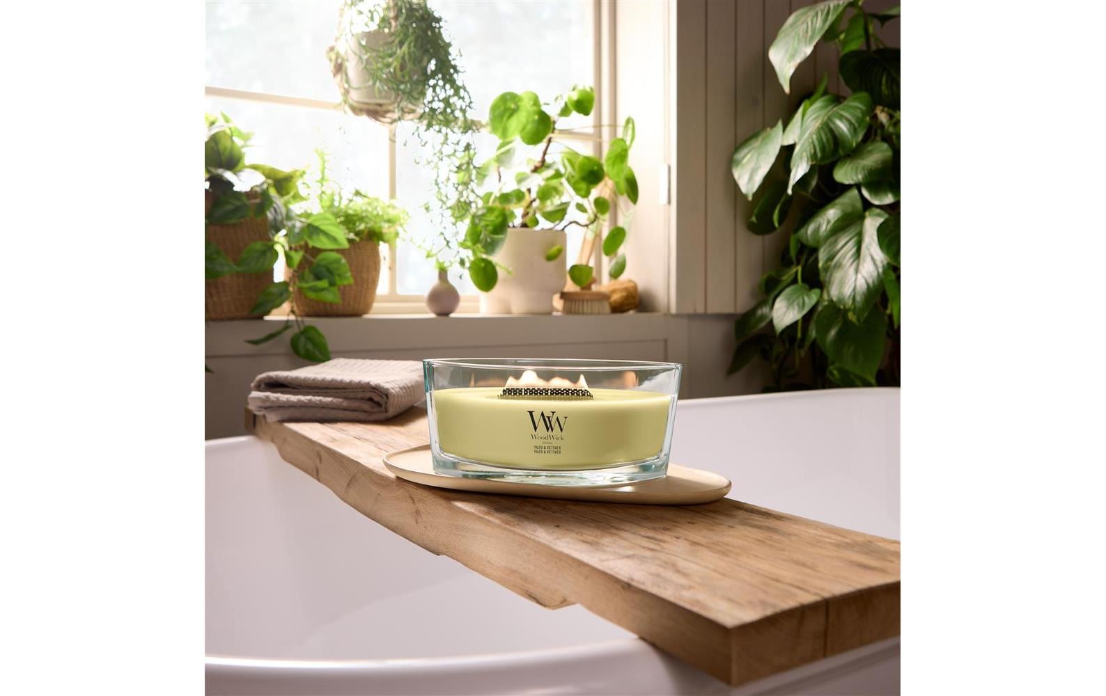 WoodWick Duftkerze – Yuzu & Vetiver – Ø 12 × 9 cm