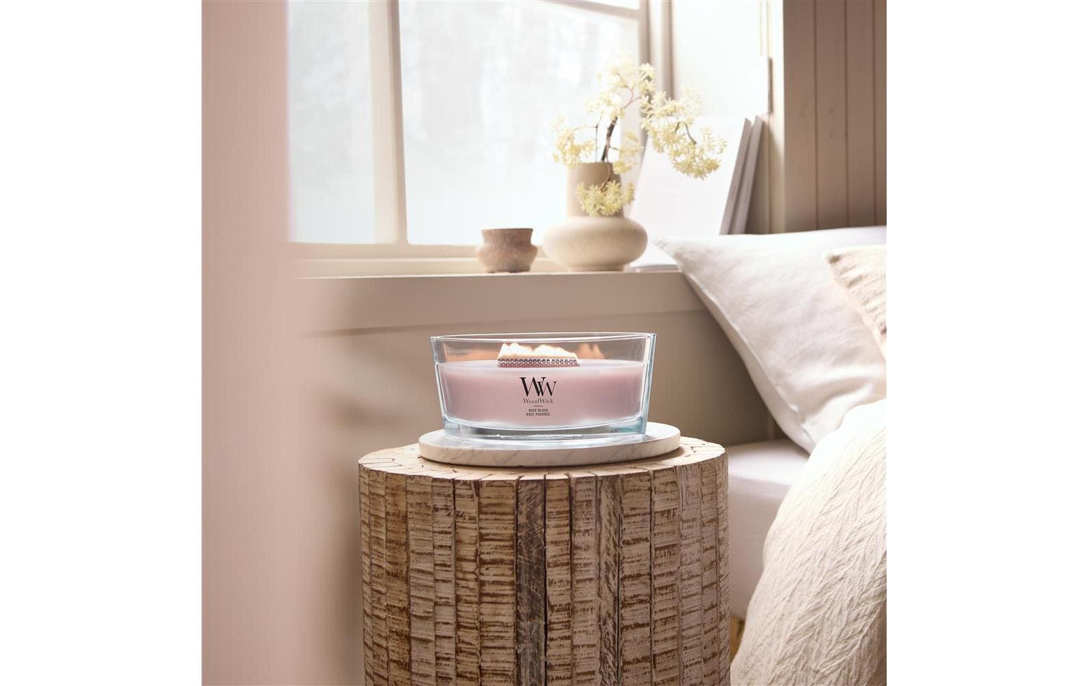 WoodWick Duftkerze – Rose Blush – Ø 12 × 9 cm