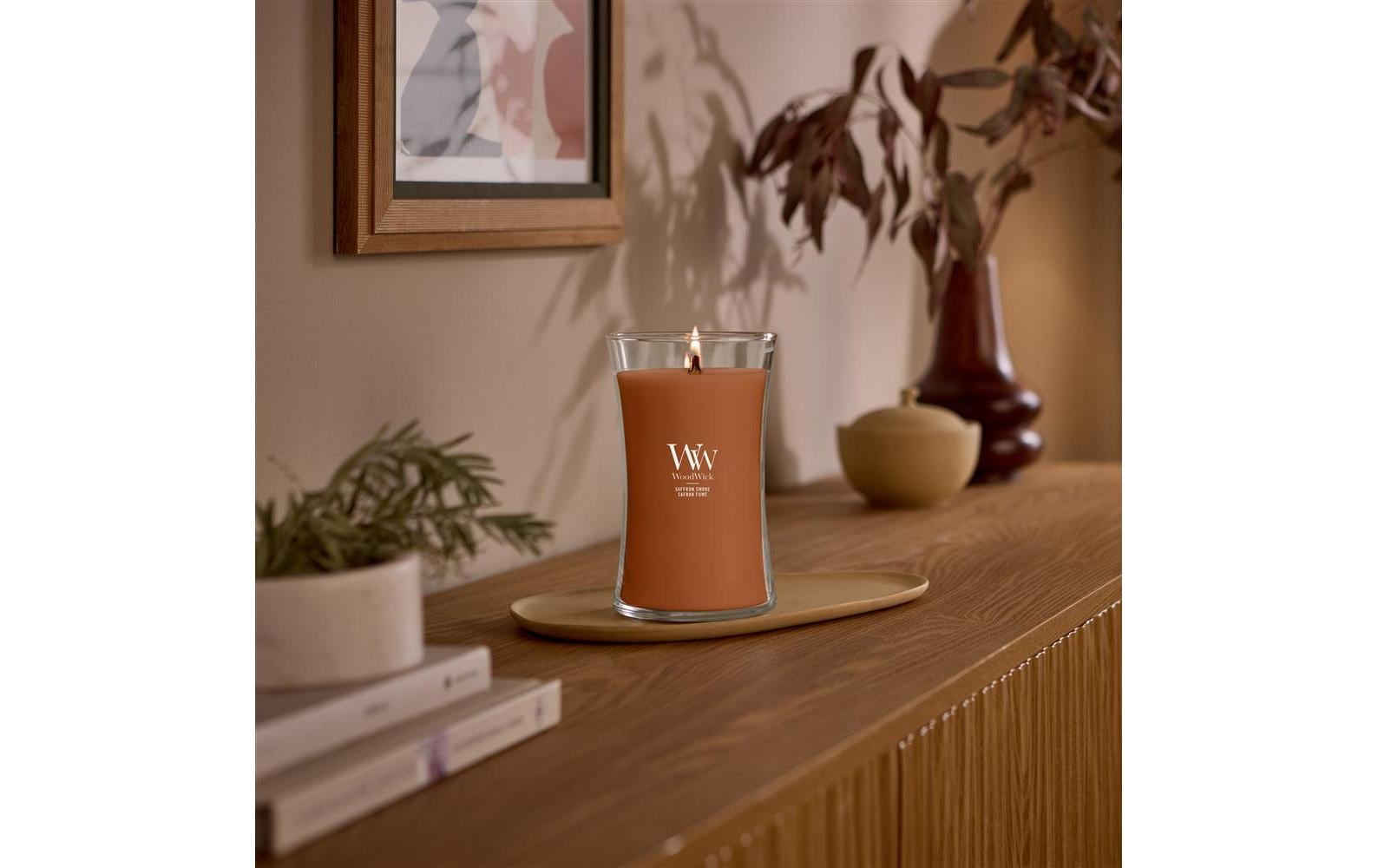 WoodWick Duftkerze – Saffron Smoke – Ø 10,2 × 17,8 cm
