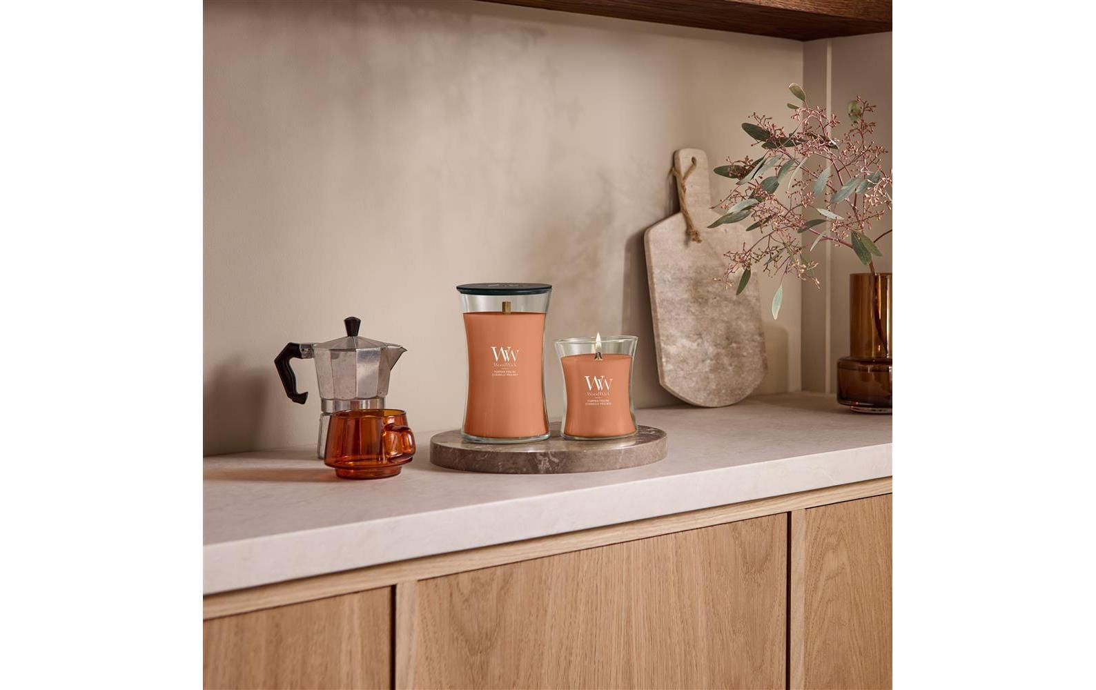 WoodWick Duftkerze – Pumpkin Praline – Ø 10 × 11 cm