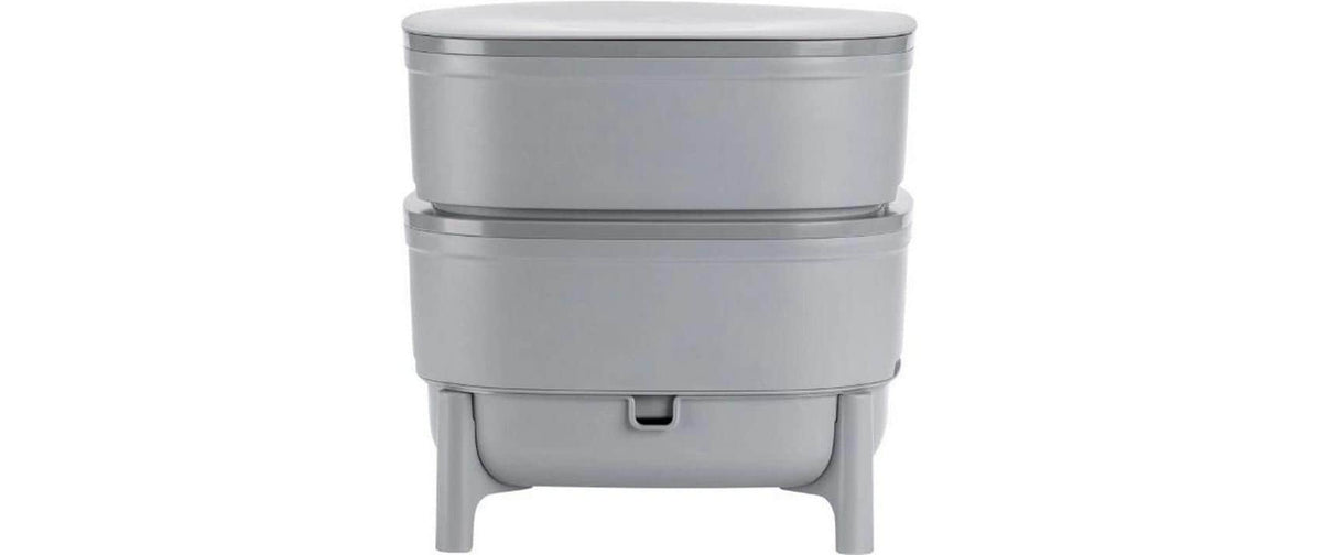 Plastia Abfalleinsatz – 30 l, rechteckig, Kunststoff, grau, B 380 × T 380 × H 380 mm