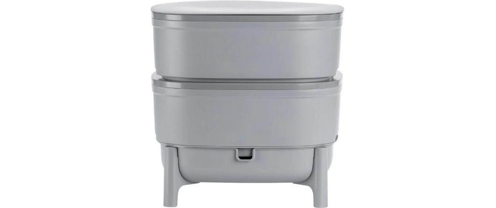 Plastia Abfalleinsatz – 30 l, rechteckig, Kunststoff, grau, B 380 × T 380 × H 380 mm