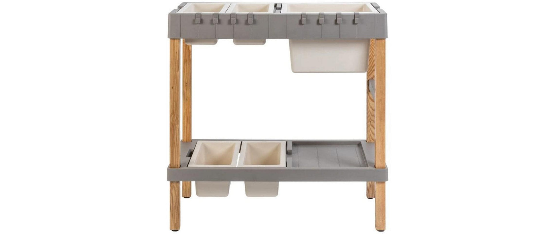 Plastia KräuterInsel Pflanzgefäss – automatische Bewässerung – Kunststoff, Taupe – 3750 ml