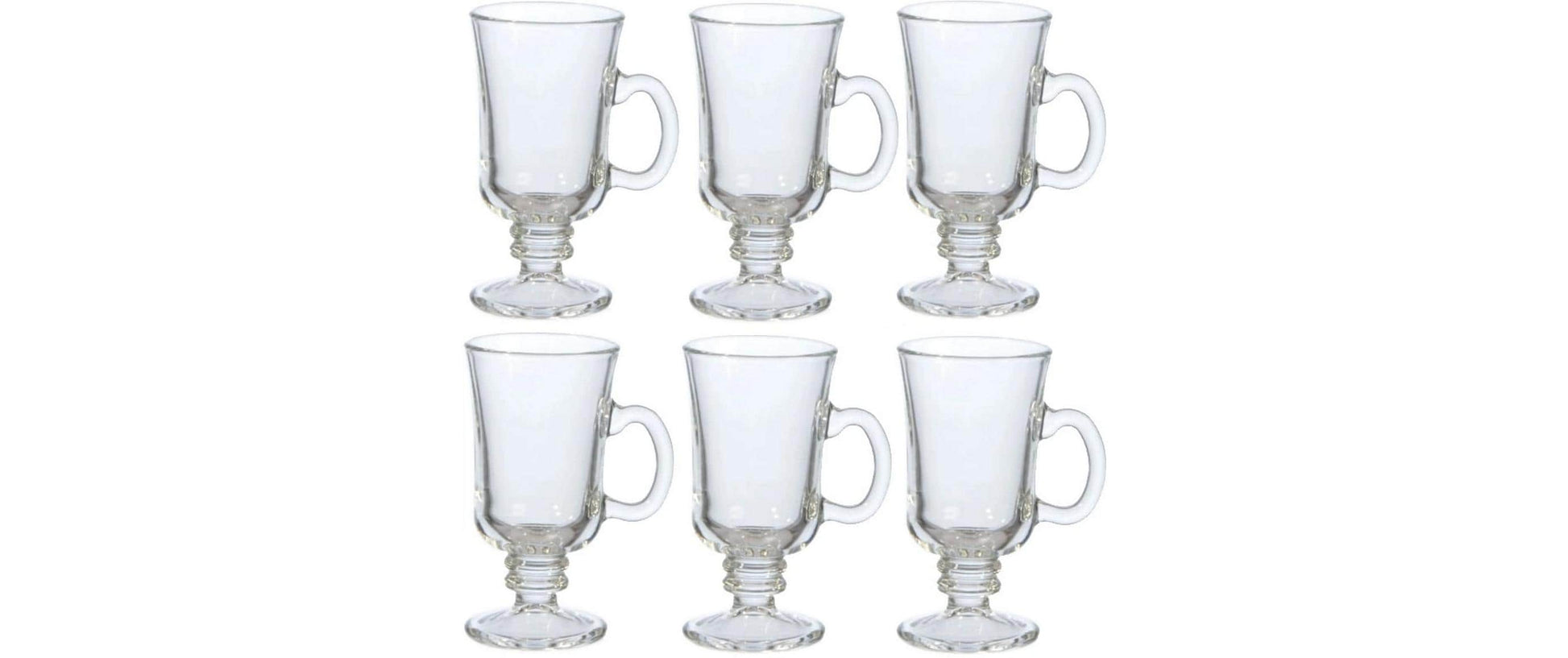 Royal Leerdam Kaffee-/Teebecher – 6er Set, 240 ml, Glas, Transparent, mit Henkel