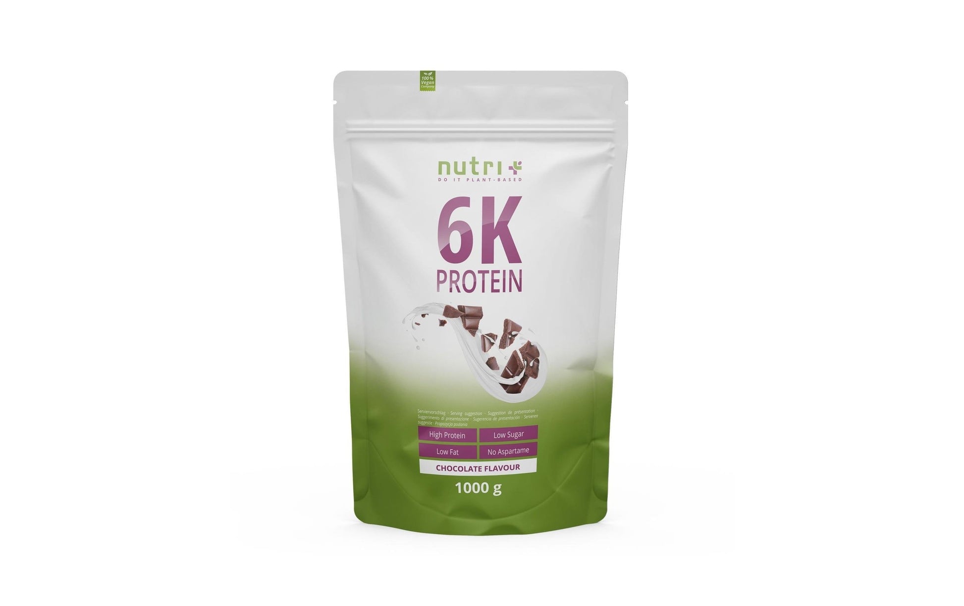 Nutri+ Proteinpulver Schokolade – Vegan, Laktosefrei – 1 kg