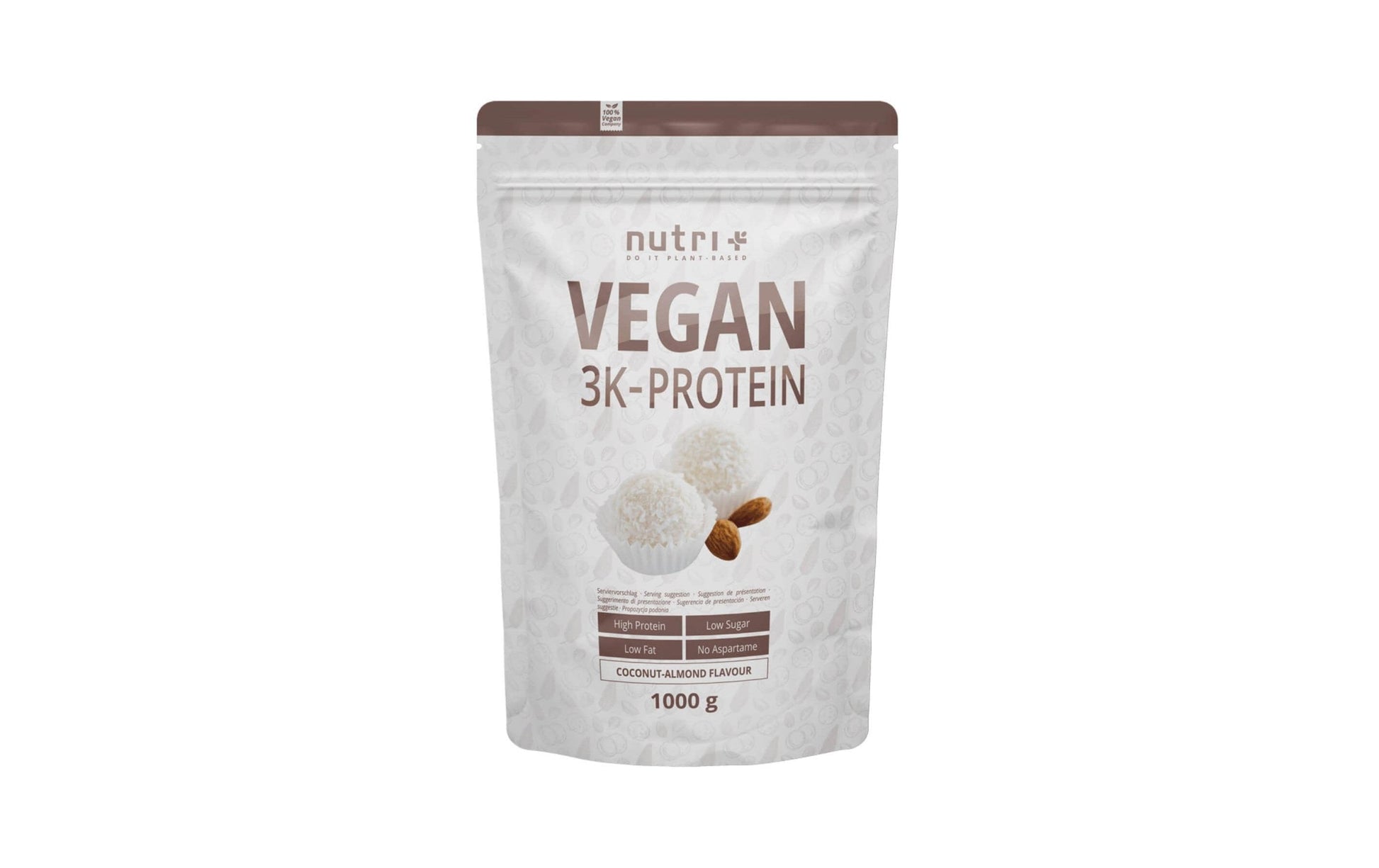 Nutri+ Pflanzliches Proteinpulver Kokos, Mandel – glutenfrei, vegan – 1 kg