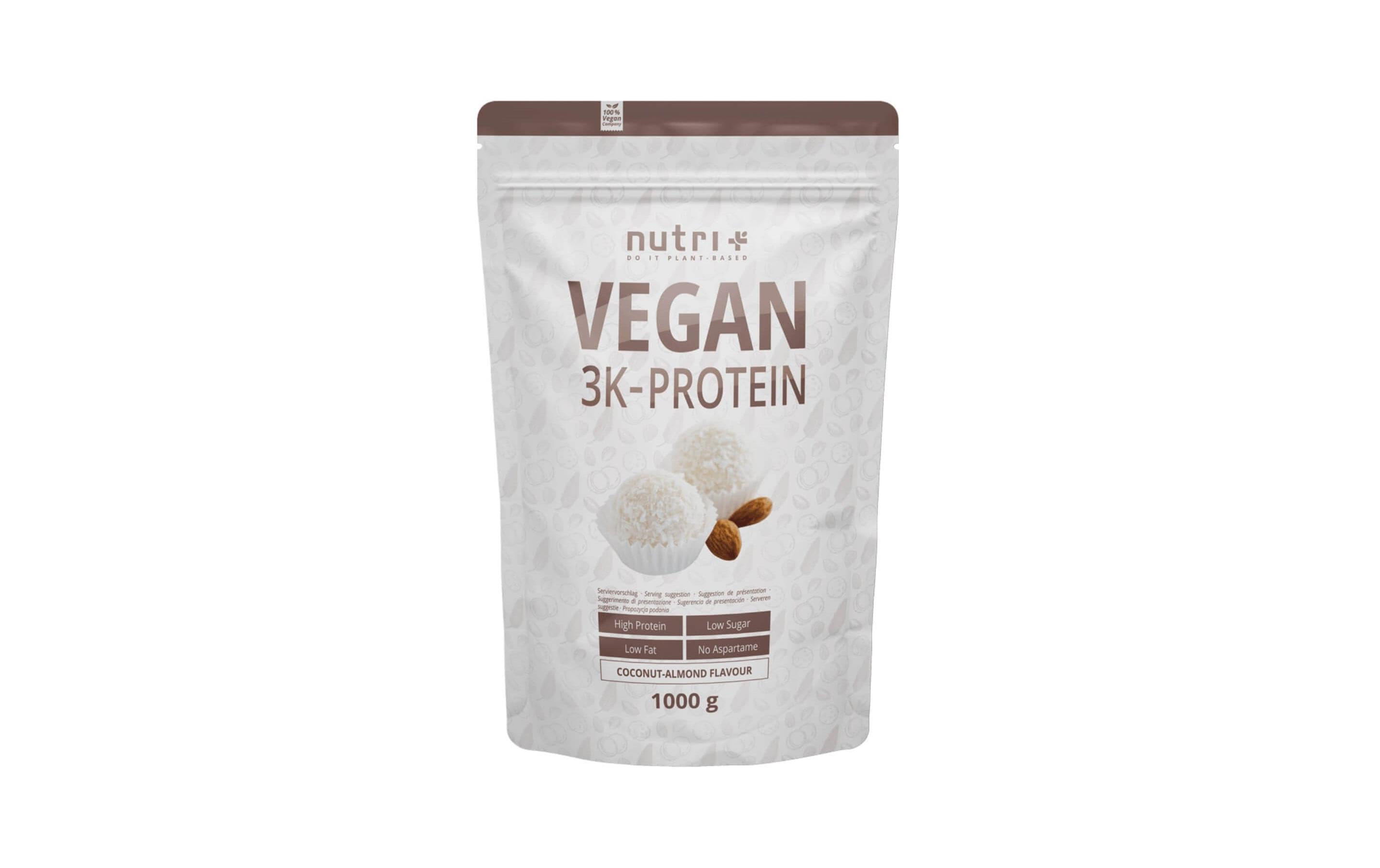 Nutri+ Pflanzliches Proteinpulver Kokos, Mandel – glutenfrei, vegan – 1 kg