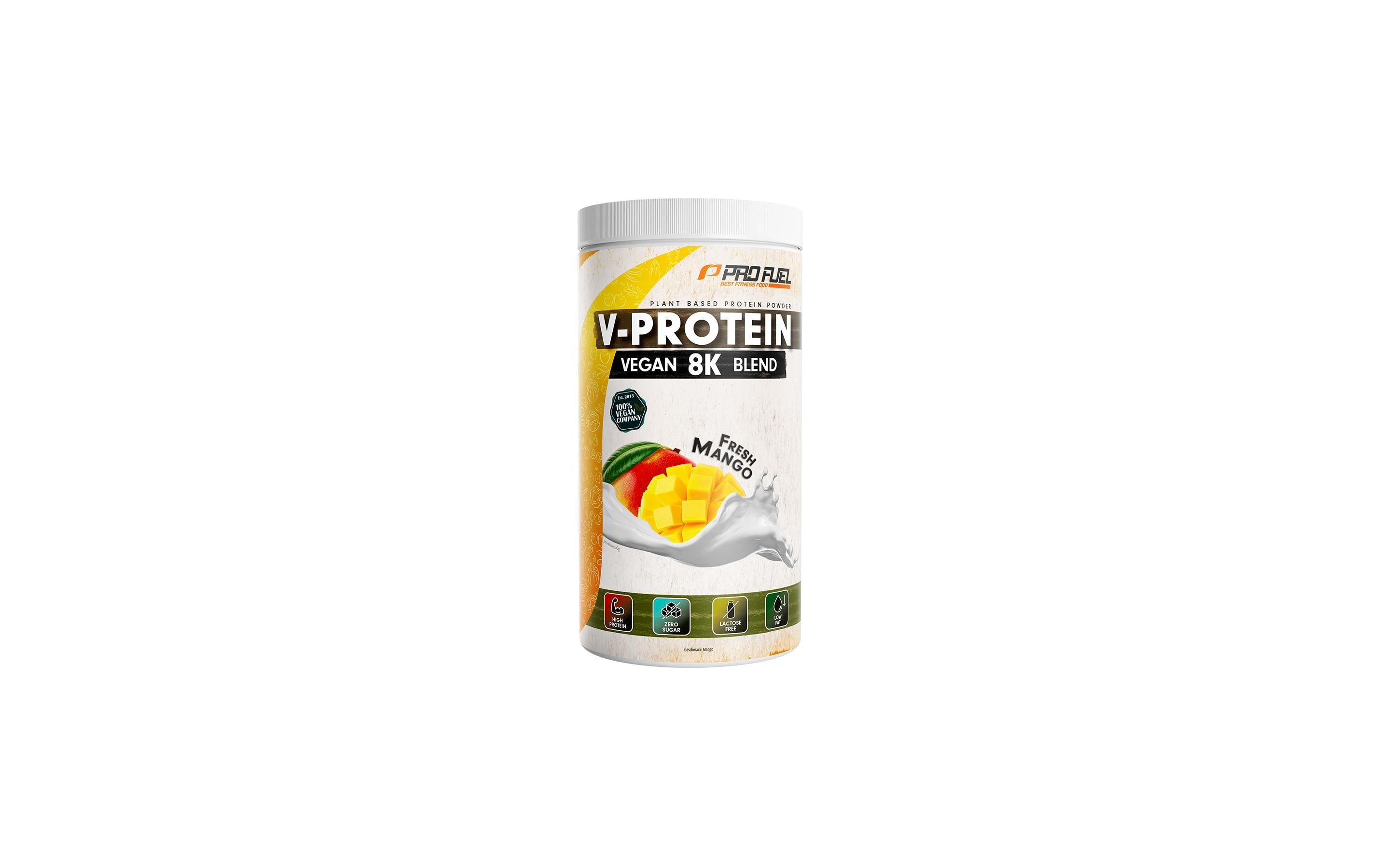 Profuel Proteinpulver V-Protein 8K Blend Mango – glutenfrei, vegan – 750 g