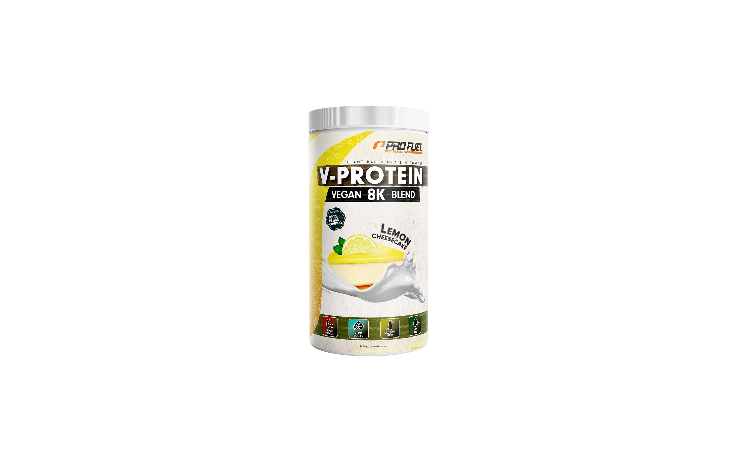 ProFuel Proteinpulver V-Protein 8K Blend Lemon Cheesecake – glutenfrei, vegan – 750 g