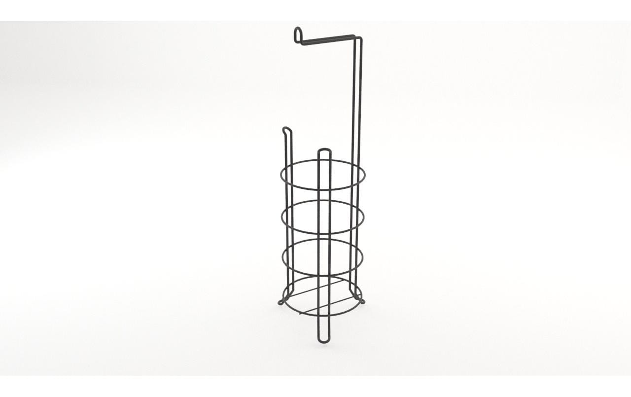 Hermia Toilettenpapierständer – Metall, schwarz, für 4 Rollen, 15 × 15 × 55 cm