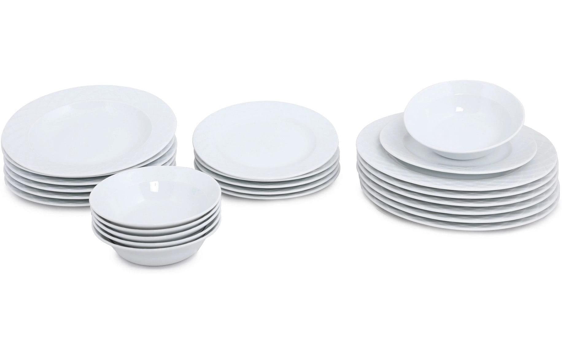 Hermia Geschirrset – 24-teiliges Set, 25,0 × 25,0 × 2,0 cm, Porzellan, spülmaschinenfest, mikrowellengeeignet