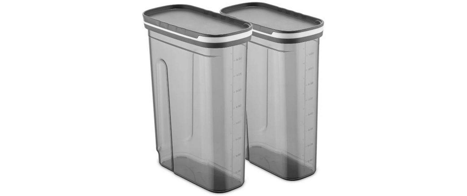 Hermia Vorratsdose 1,8 l, 19 × 9 × 18 cm, Kunststoff, Anthrazit/Transparent