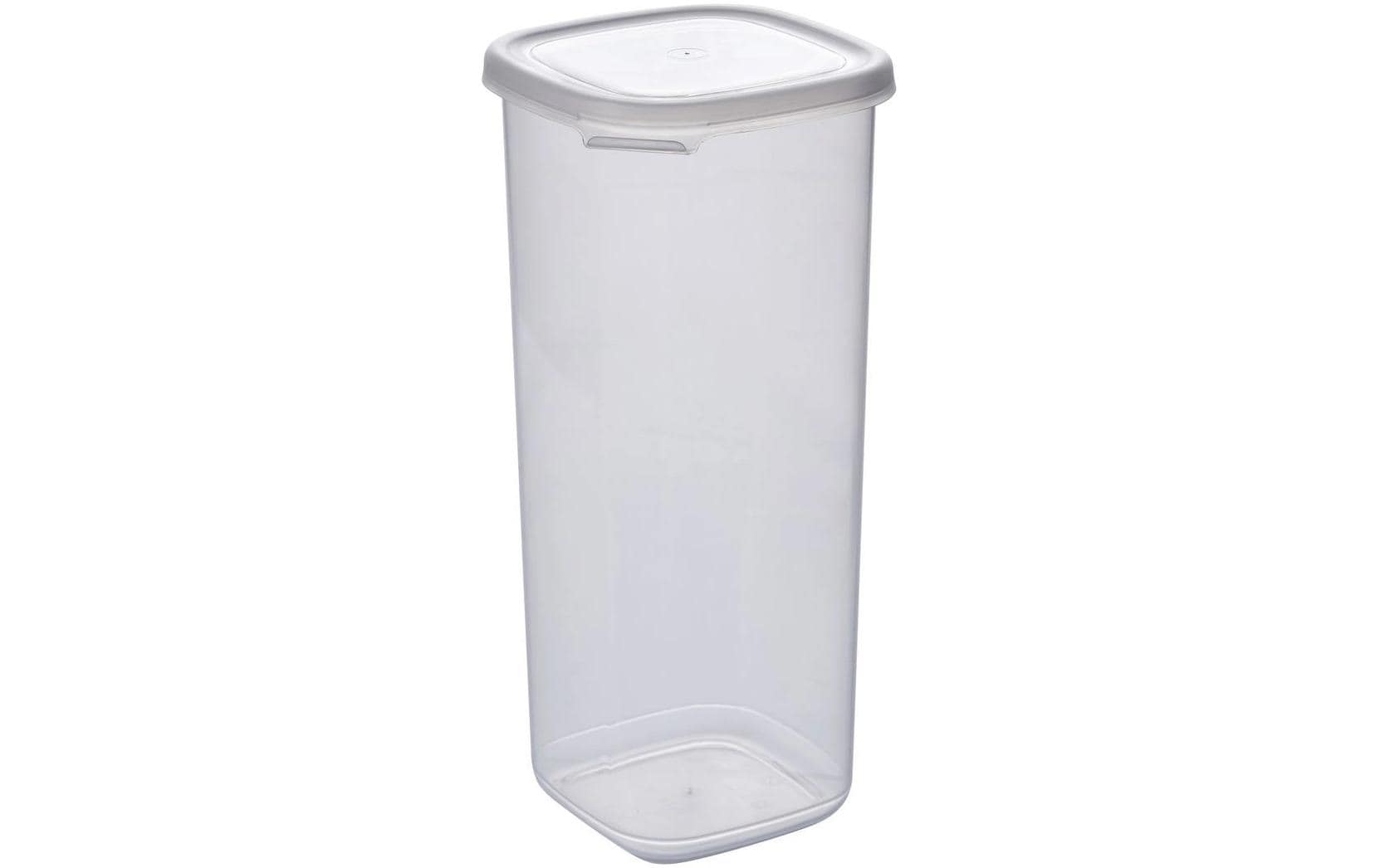 Hermia Vorratsdose 1,8 l, 10 × 10 × 24,5 cm, Kunststoff, Transparent/Weiss, 6-teilig