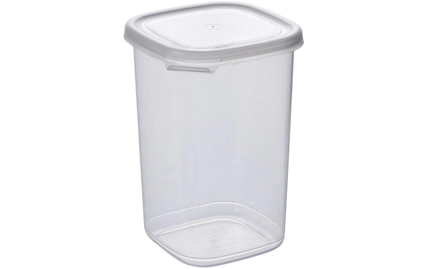 Hermia Vorratsdose 1,2 l, 10 × 10 × 16,5 cm, Kunststoff, 6 Stk., transparent/weiss