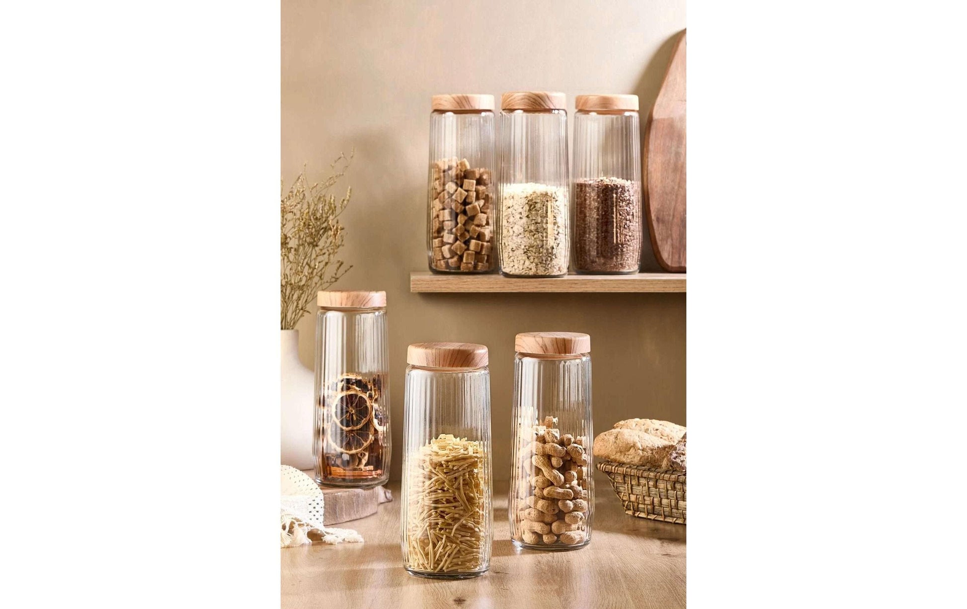 Hermia Vorratsdose 3,9 l, Ø 24 × 15 cm, Glas, Transparent, 6er-Set