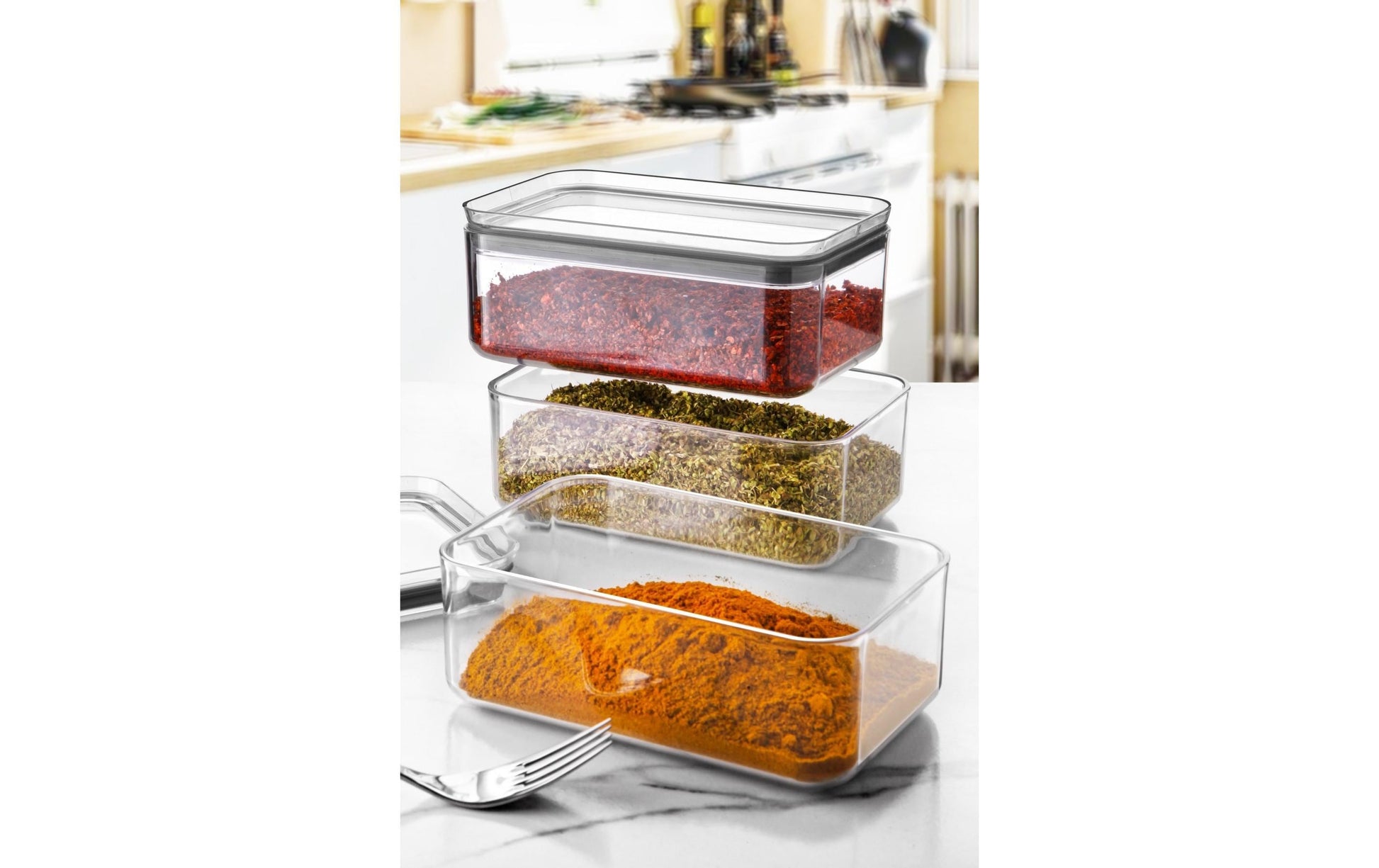 Hermia Vorratsdose 750 ml, 24 × 18,5 × 17 cm, Kunststoff, BPA-frei, Transparent, 3er-Set