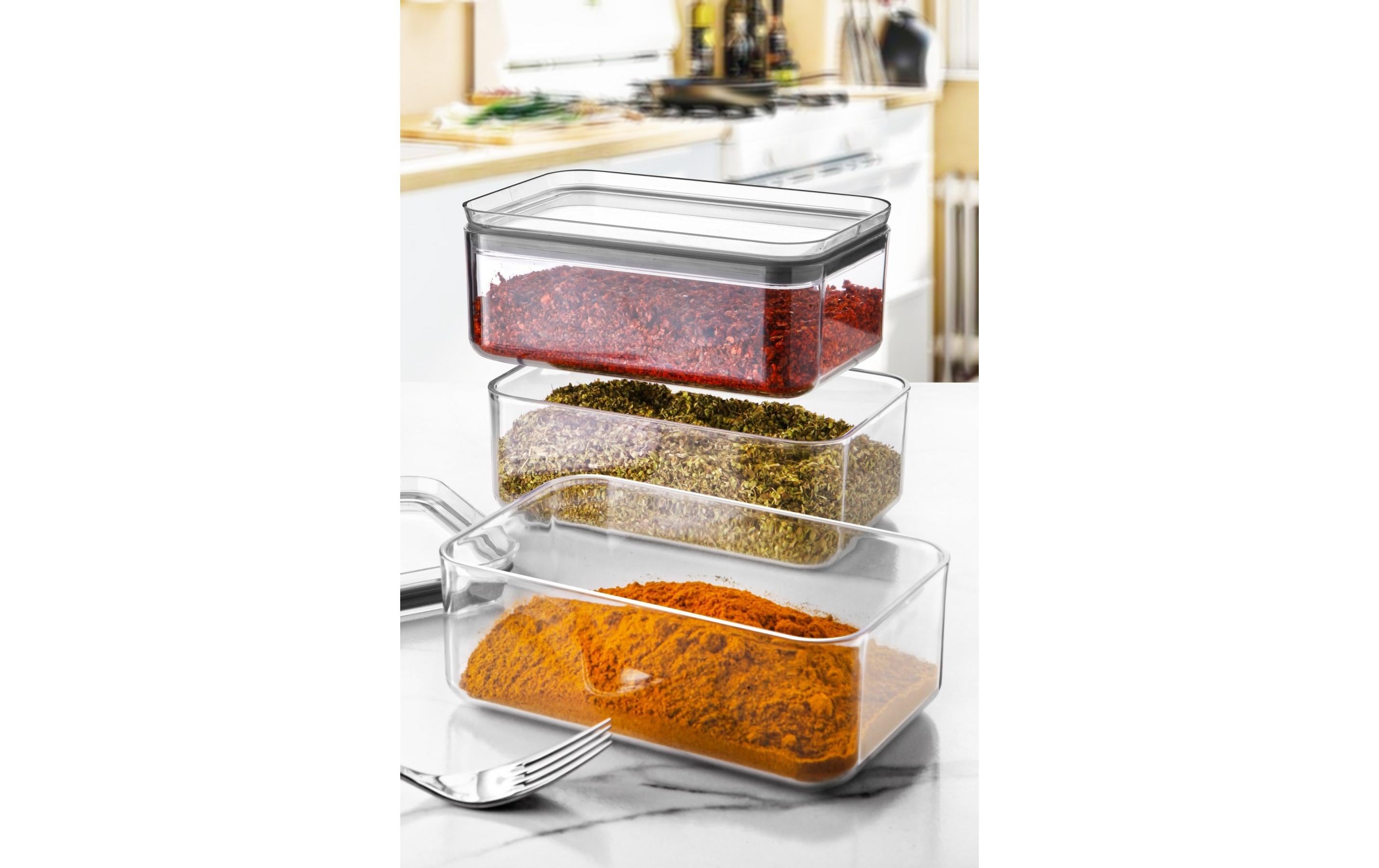Hermia Vorratsdose 750 ml, 24 × 18,5 × 17 cm, Kunststoff, BPA-frei, Transparent, 3er-Set