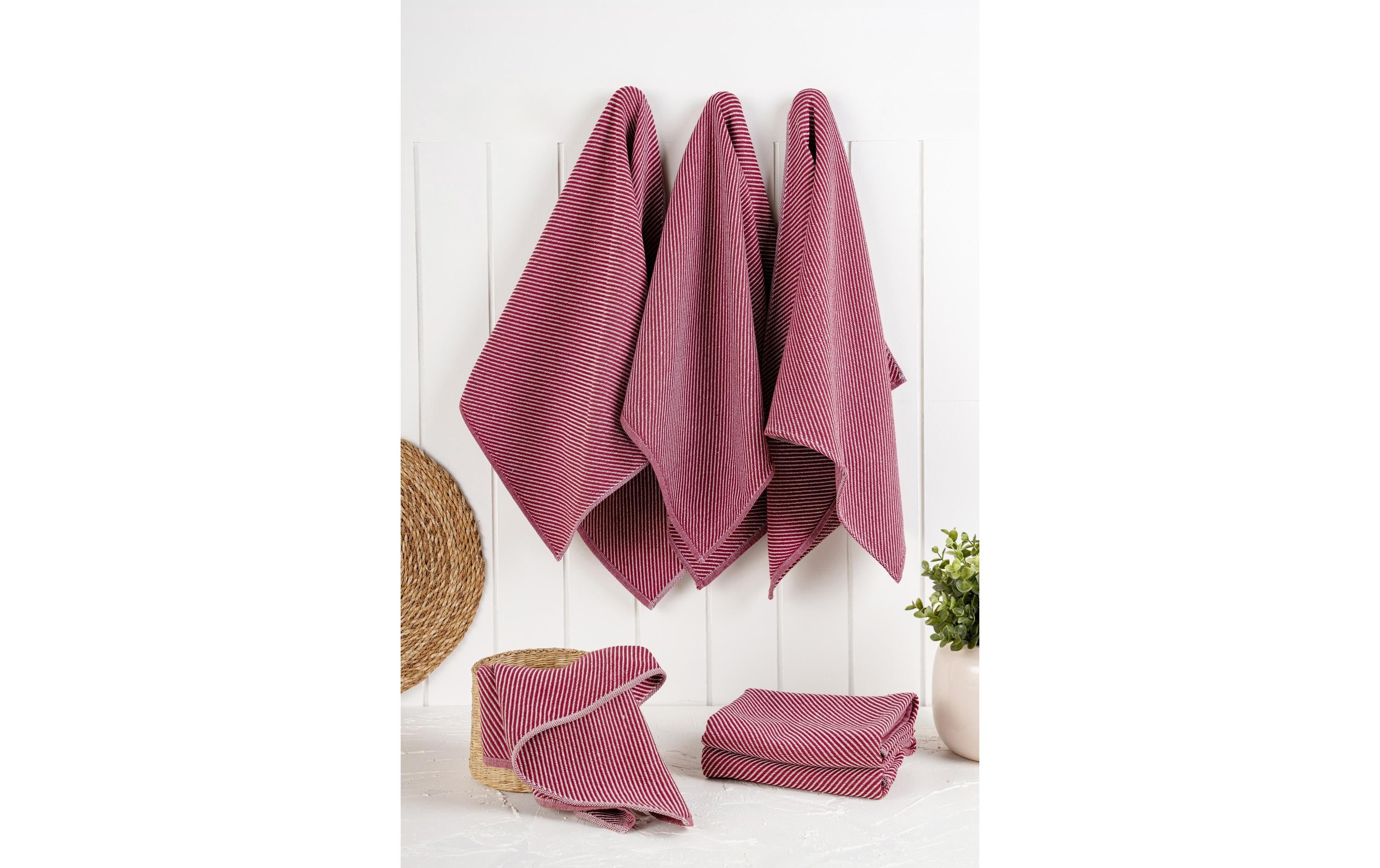 Hermia Geschirrtücher 6er-Set, 43 × 76 cm, Baumwolle/Polyester, Rosa