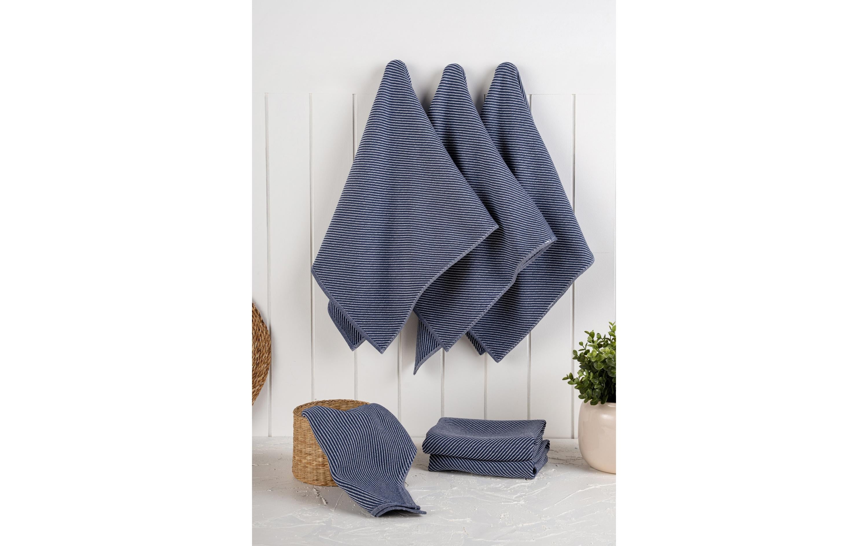 Hermia Eloise – Geschirrtücher 6er-Set, 43 × 76 cm, Baumwolle/Polyester, Dunkelblau