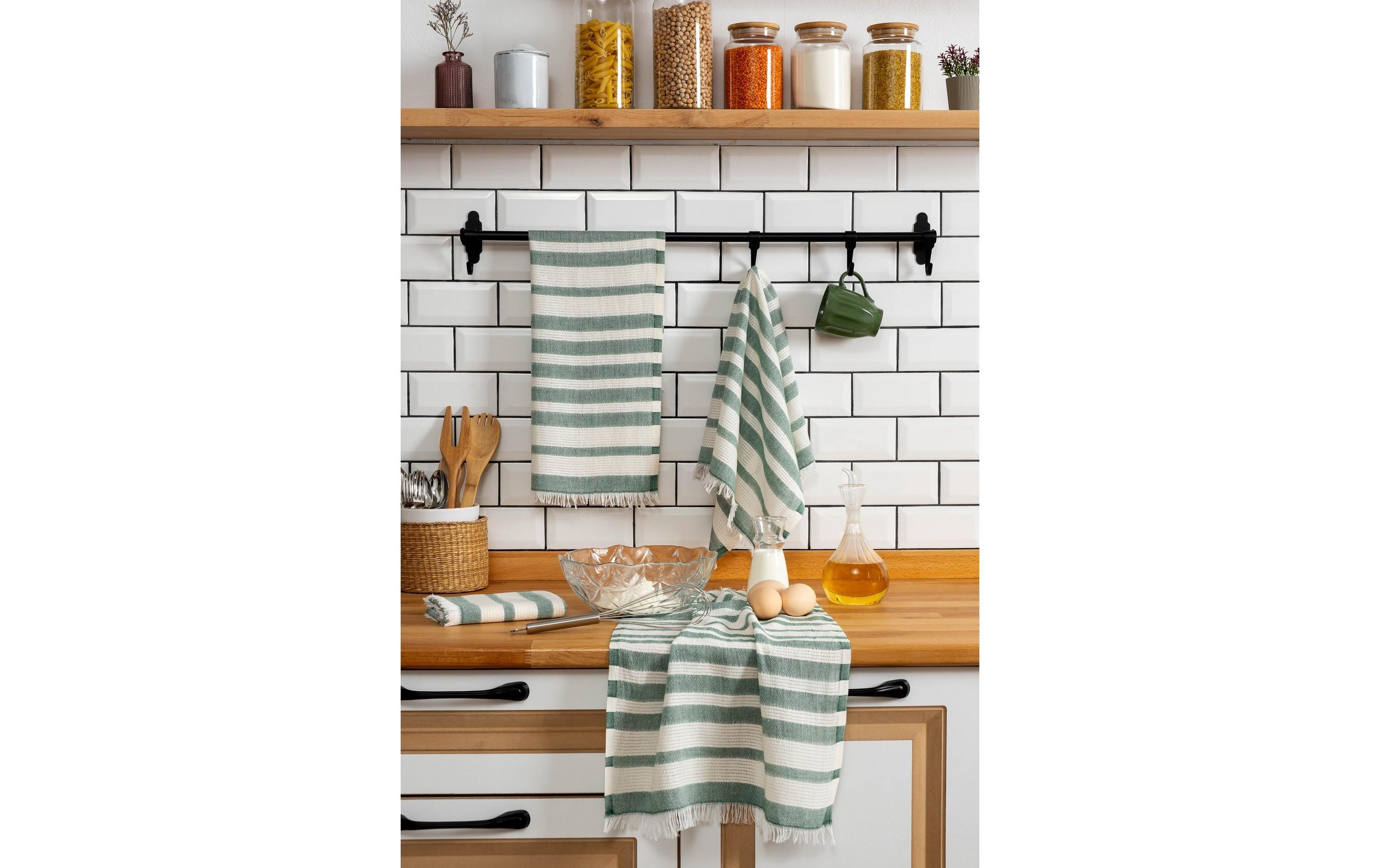 Hermia Küchentuch – Grün – 45 × 65 cm – Baumwolle – 4er-Set