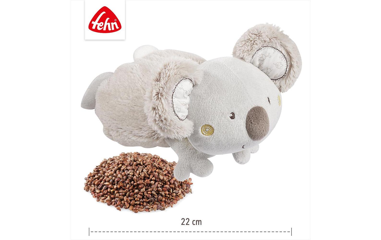 Fehn Wärmetier Koala – Plüsch, Traubenkerne, Grau