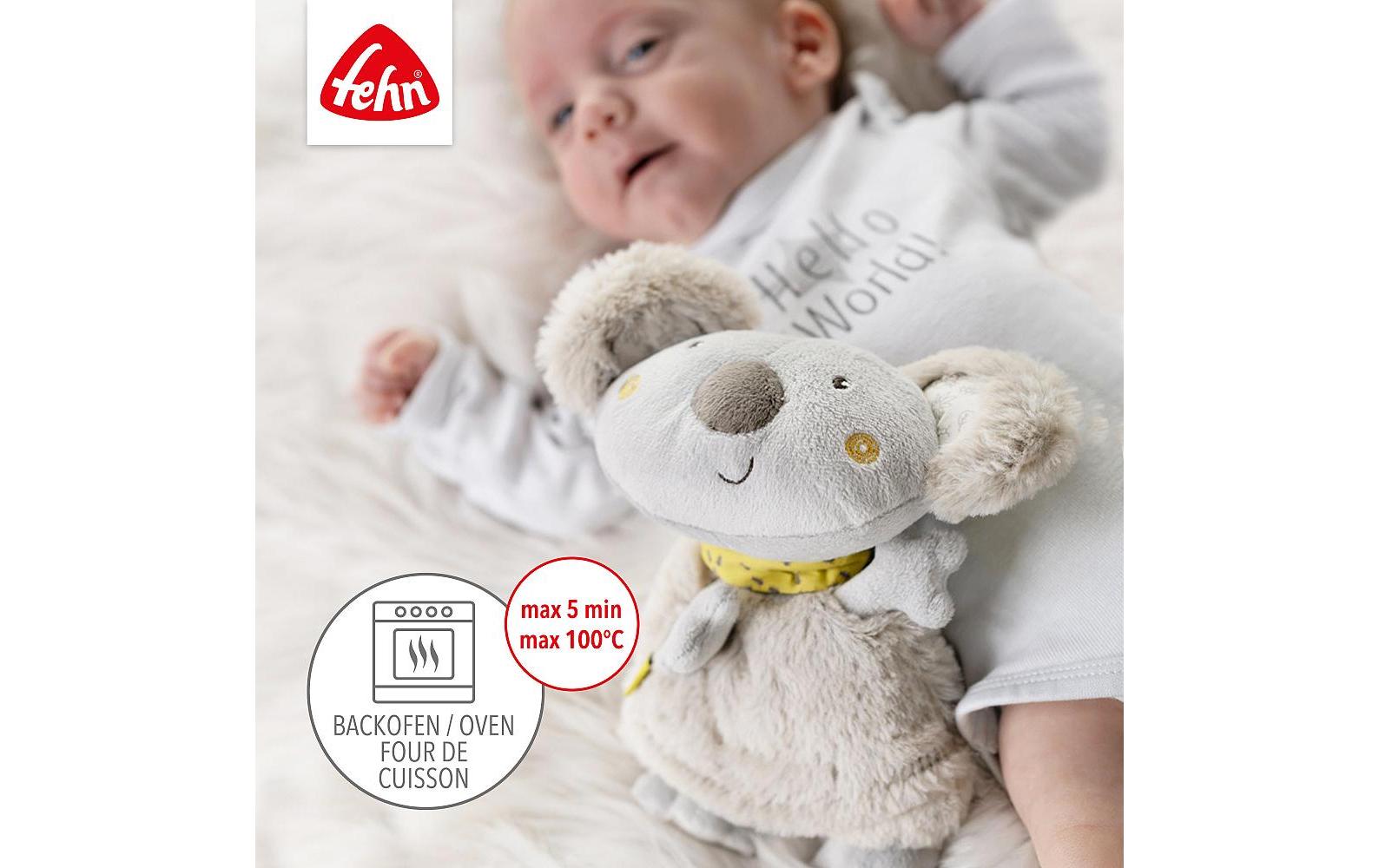 Fehn Wärmetier Koala – Plüsch, Traubenkerne, Grau