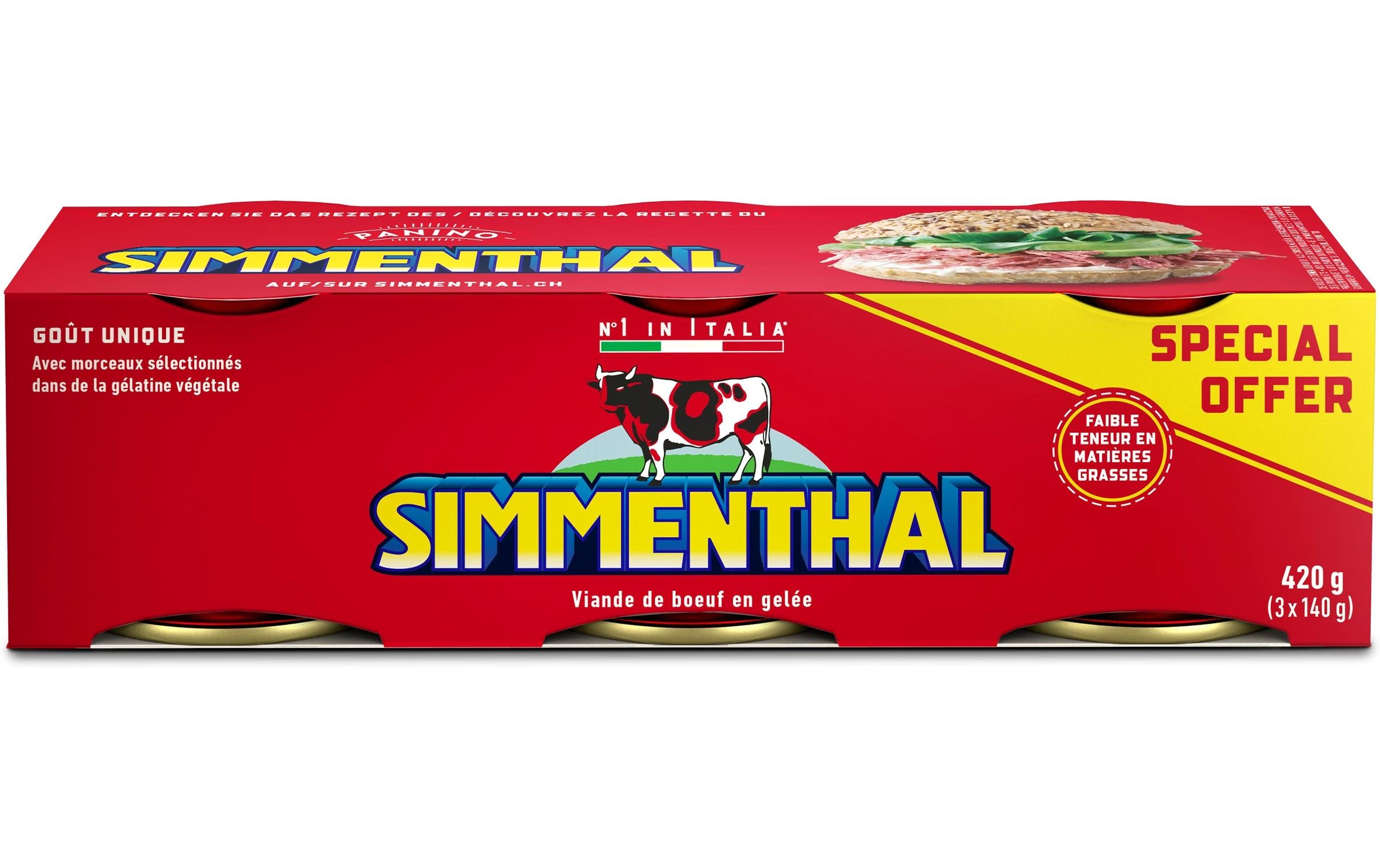 Simmenthal Rindfleisch in Gelee – 3×140 g