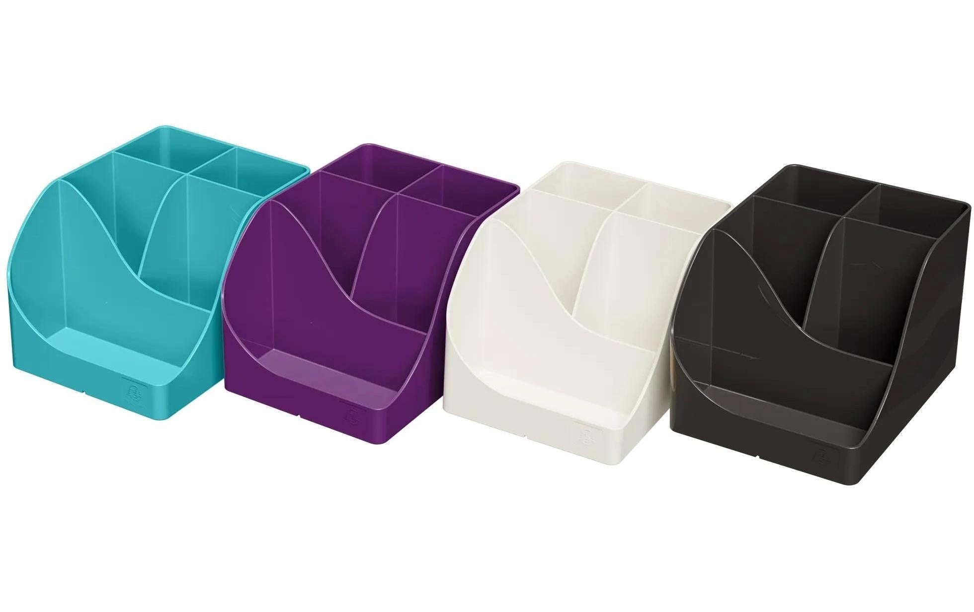 Exacompta Pen-Wave Titan Stifteköcher – 5 Fächer, mehrfarbig, Kunststoff, B 119 × H 155 × T 109 mm