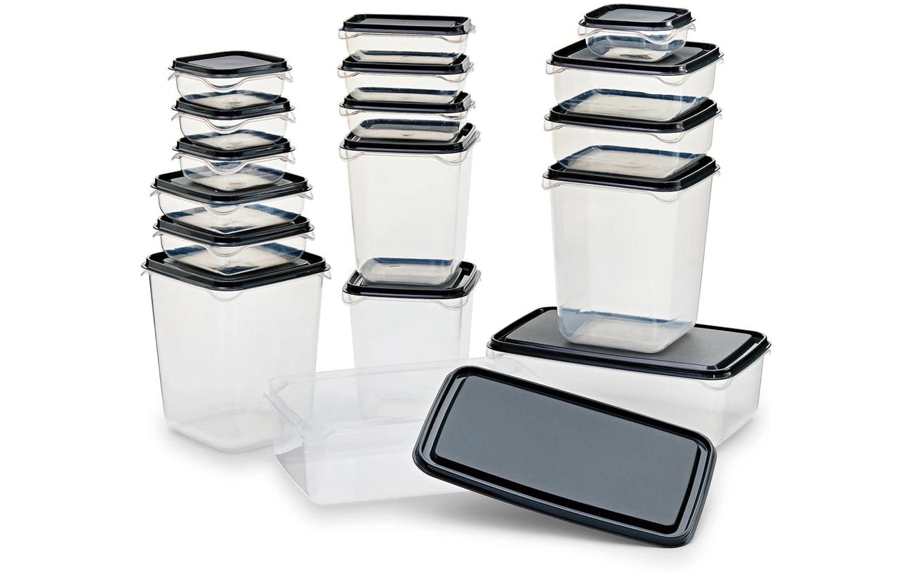 Gourmetmaxx Vorratsdose 2,1 l, 15 × 24 × 20,5 cm, Polypropylen (PP), transparent, 34 Stk.