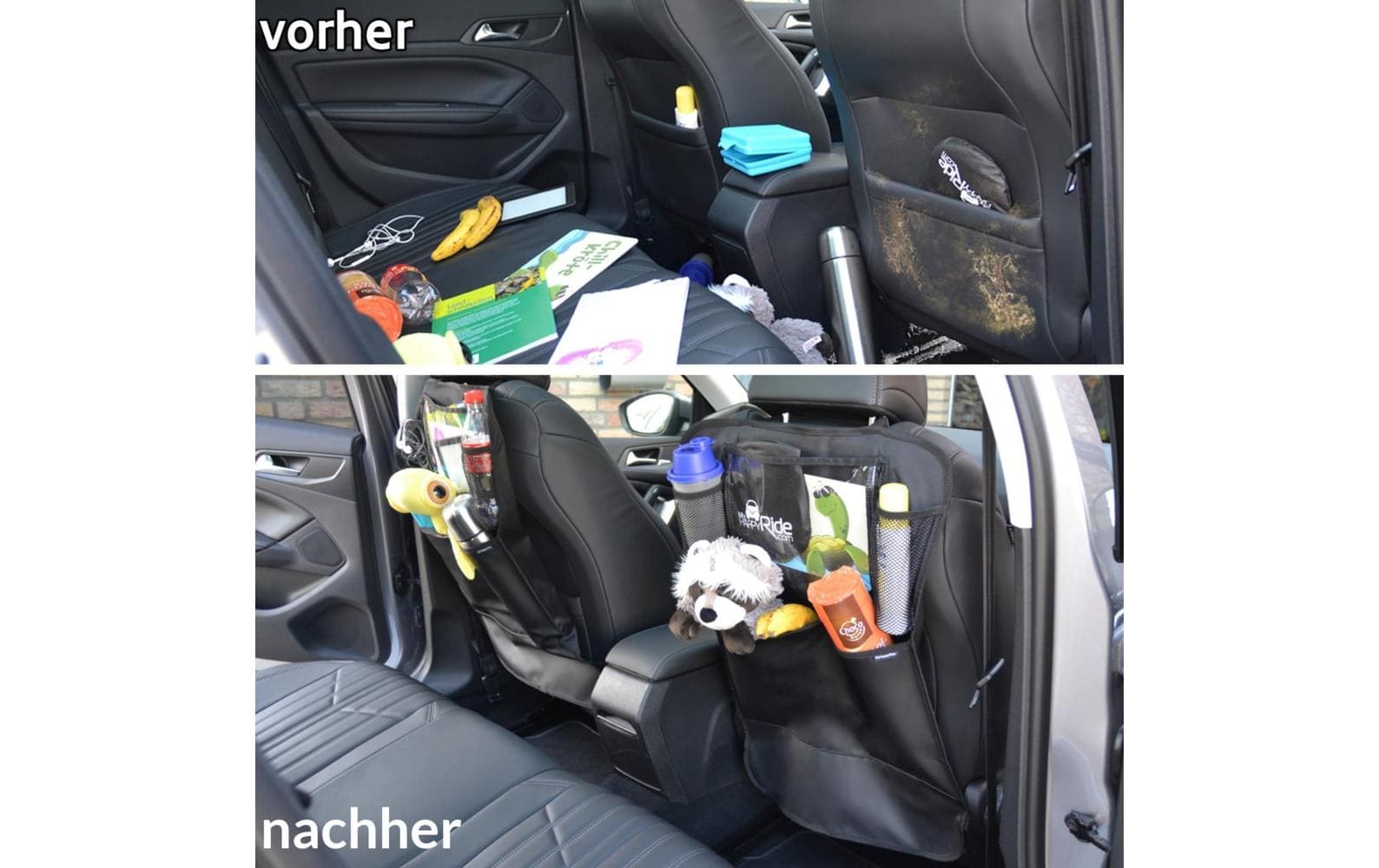 MyHappyRide – Rücklehnenschutz – 46 × 71 cm – Schwarz, Leder