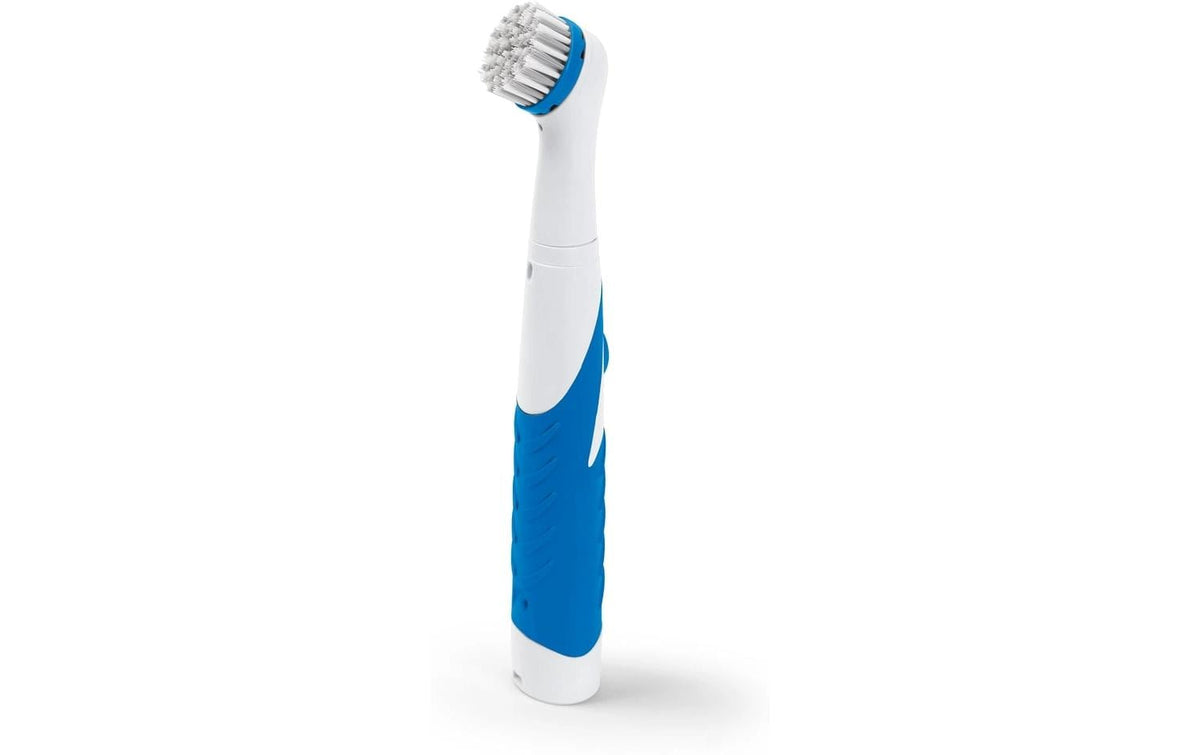 Cleanmaxx Elektrische Reinigungsbürste – 6 V, 4 Aufsätze, Kunststoffborsten, ABS, 26×4×4 cm, Weiss