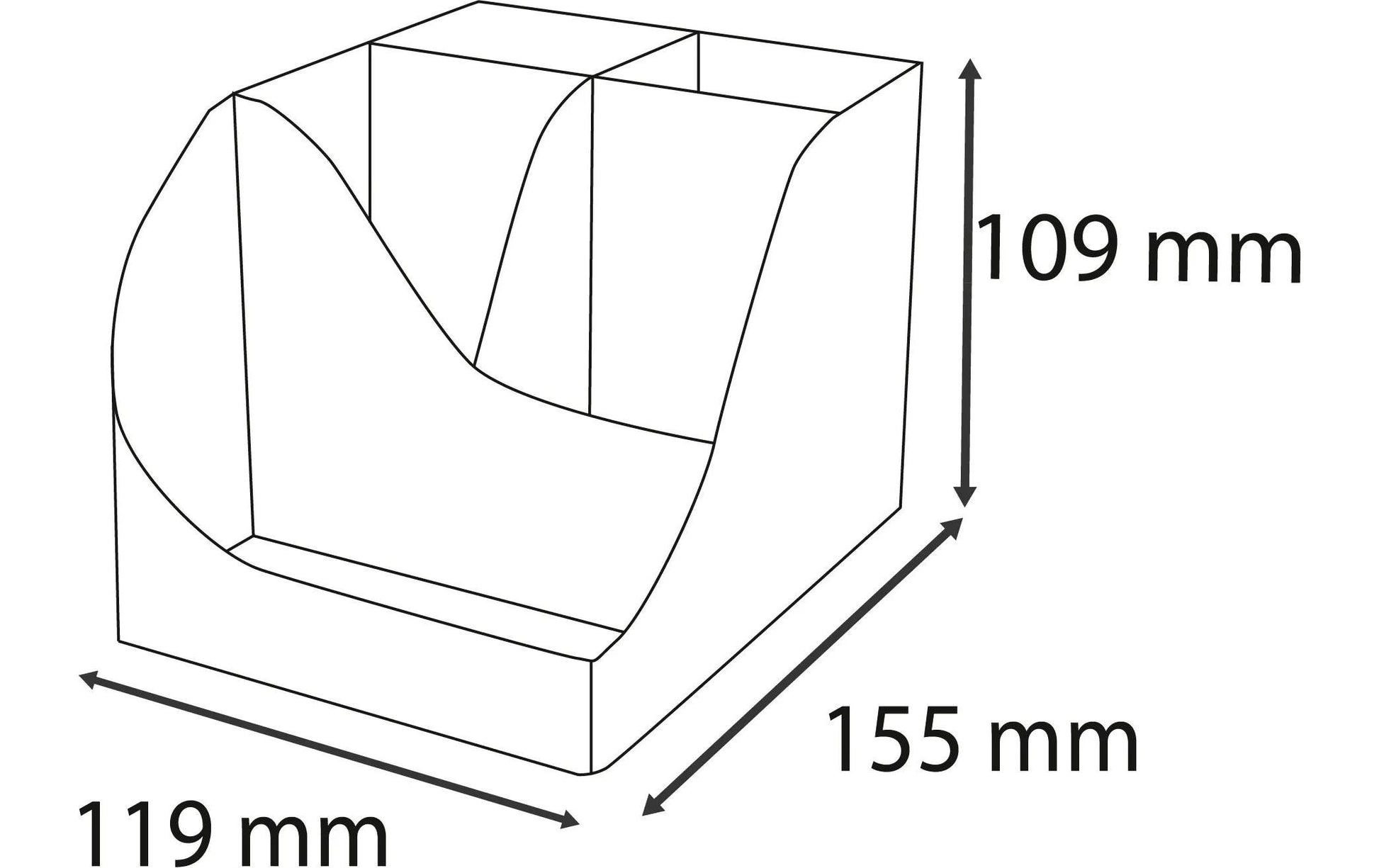 Exacompta Pen-Wave Titan Stifteköcher – 5 Fächer, mehrfarbig, Kunststoff, B 119 × H 155 × T 109 mm