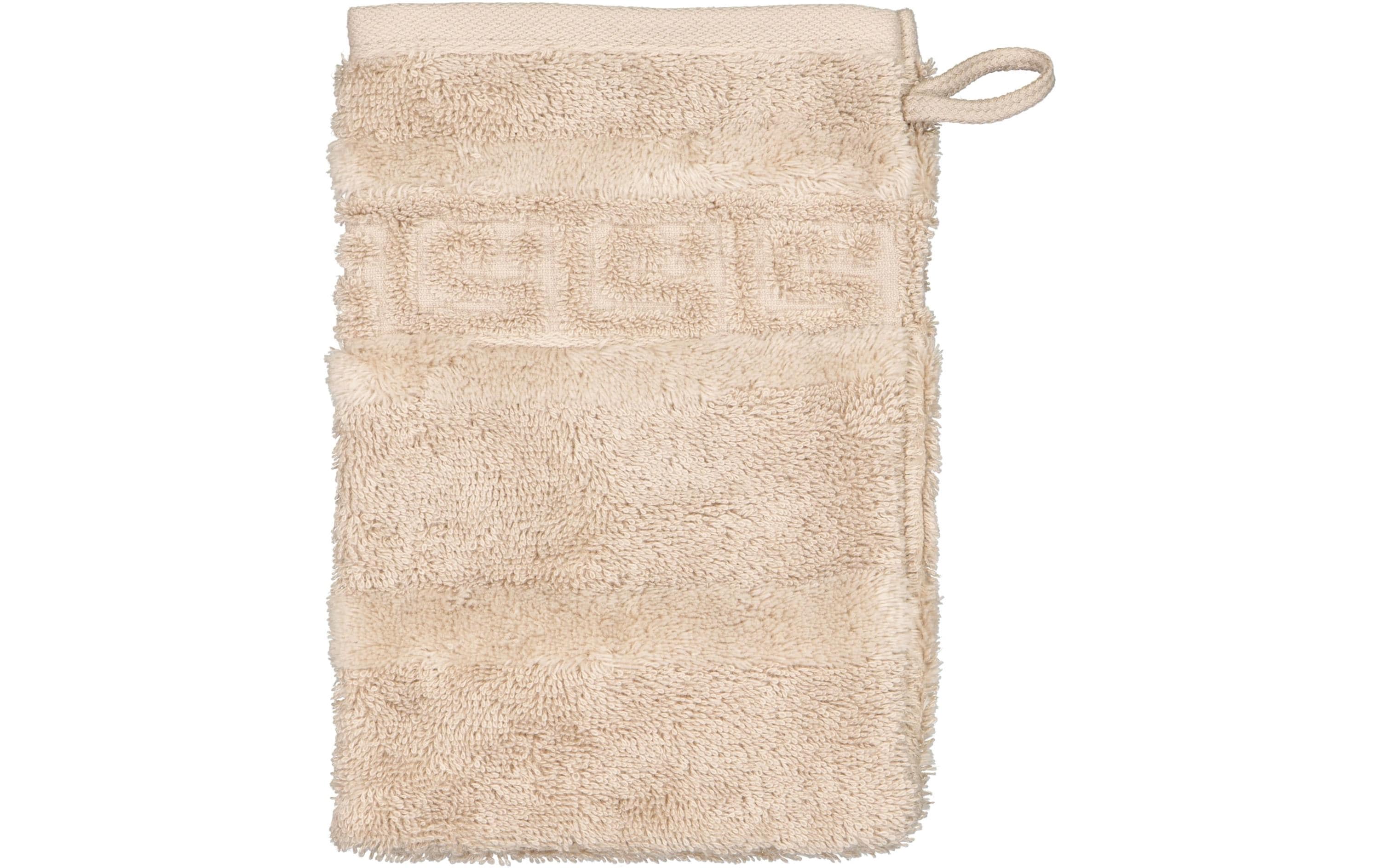 Cawö Waschhandschuh Noblesse – 16 × 22 cm, Beige, Baumwolle, OEKO-TEX
