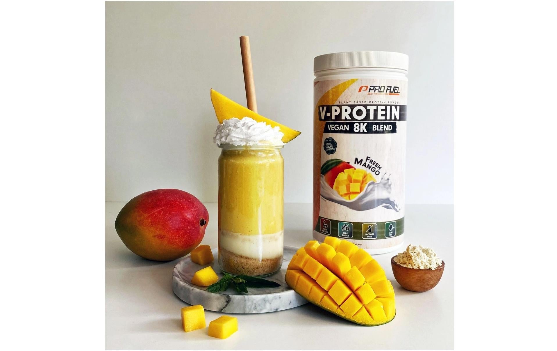 Profuel Proteinpulver V-Protein 8K Blend Mango – glutenfrei, vegan – 750 g