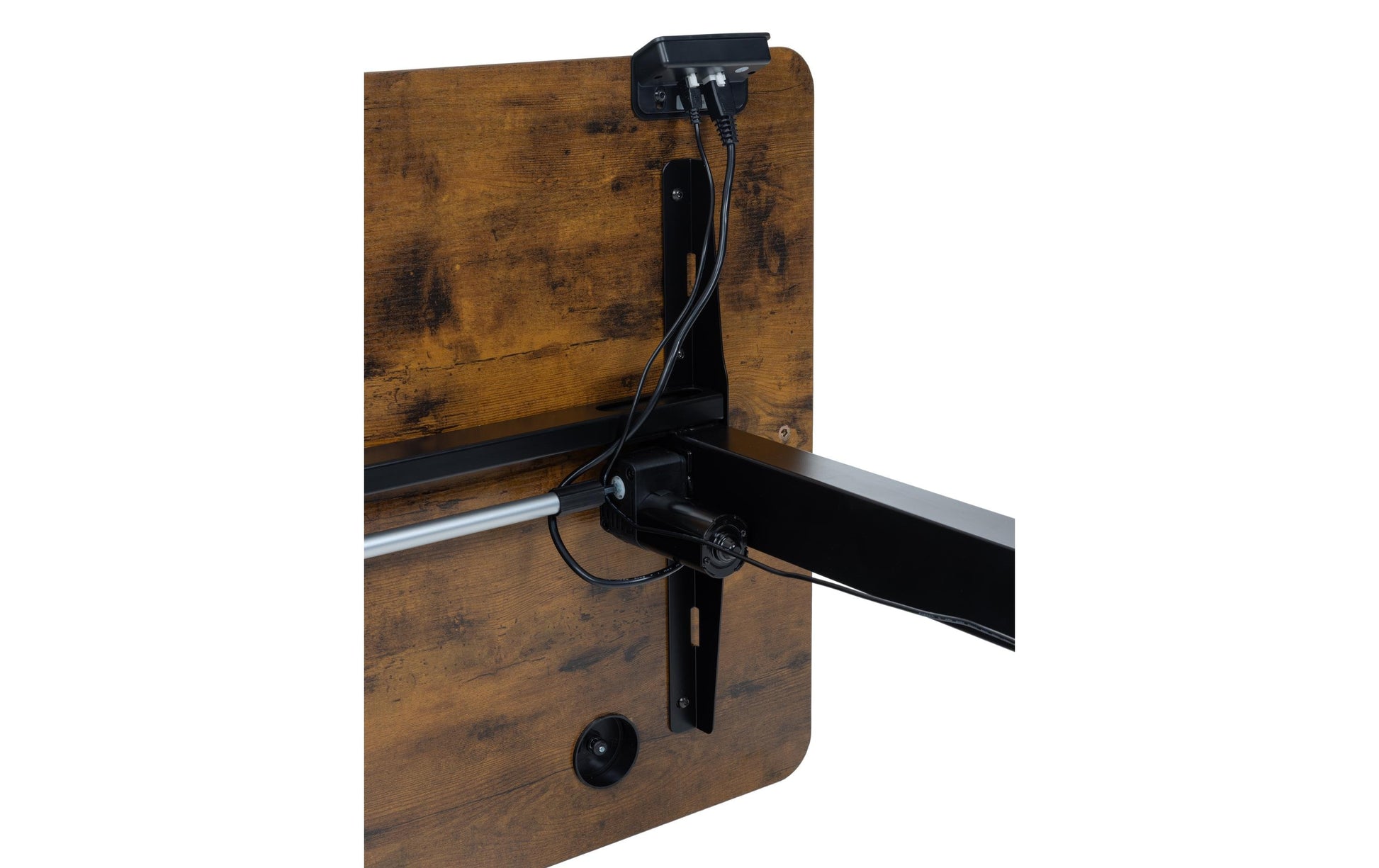 Onit Höhenverstellbarer Tisch, 140 × 60 cm, elektrisch, 70 kg, Schwarz/Braun, MDF/Metall