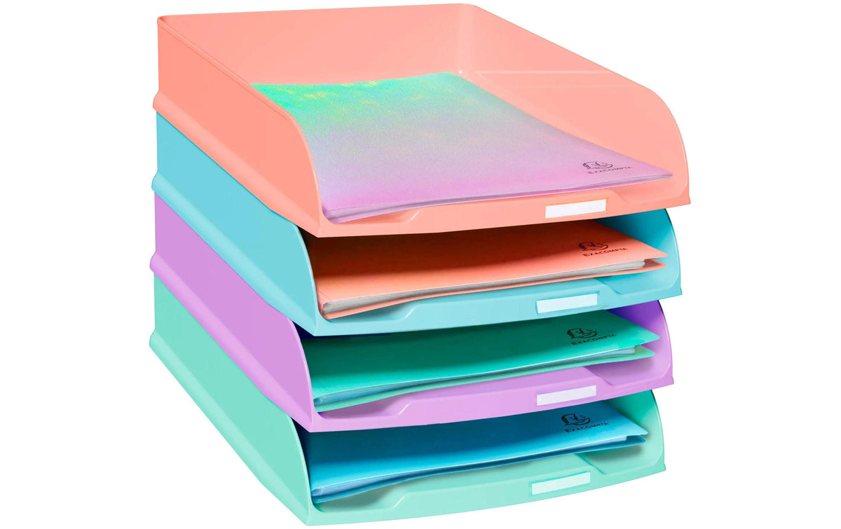 Exacompta Briefkorb-Set, Kunststoff, Mehrfarbig, 4er-Set, 254 × 243 × 346 mm